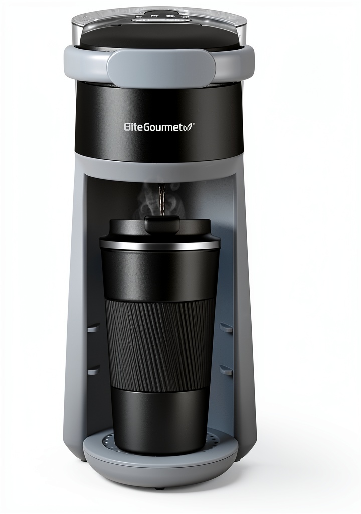 Installing Elite Gourmet EHC323 Espresso Machine Black K-Cup Coffee on a wooden desk
