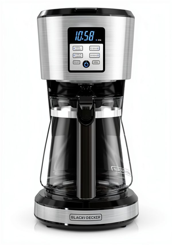 BLACK+DECKER Programmable Drip Coffee Machine 12-Cup Silver-1