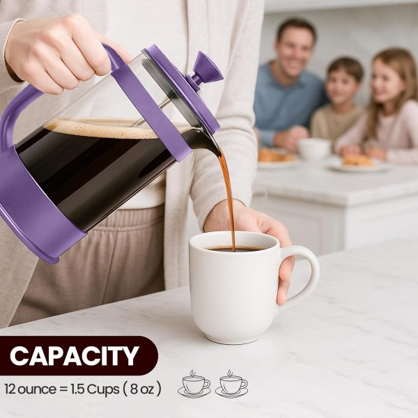 Utopia Kitchen French Press Coffee Maker Plum Manual Brew-5
