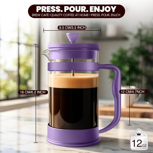 Utopia Kitchen French Press Coffee Maker Plum Manual Brew-1