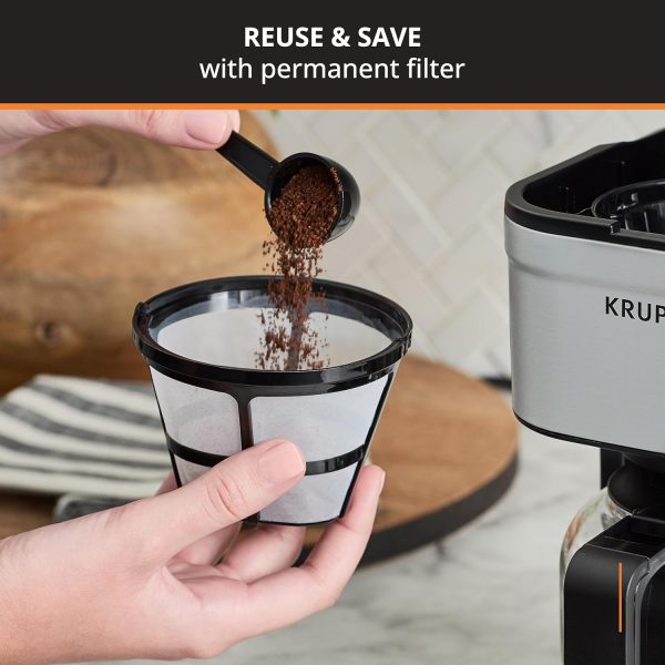 KRUPS Filter Coffee Maker Compact Stainless Steel 5-Cup-4
