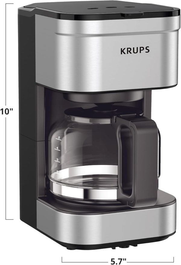 KRUPS Filter Coffee Maker Compact Stainless Steel 5-Cup-6
