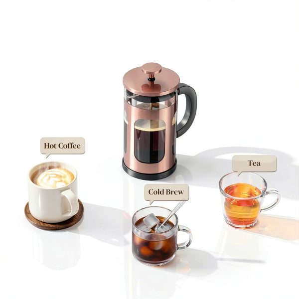 Veken French Press Coffee Maker Borosilicate Glass Stainless-7