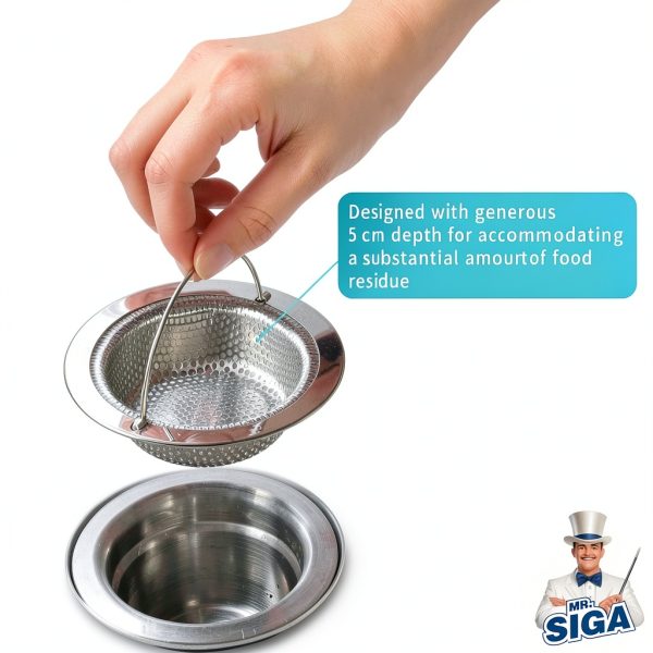 MR.SIGA Stainless Steel Sink Strainer AntiClog-3