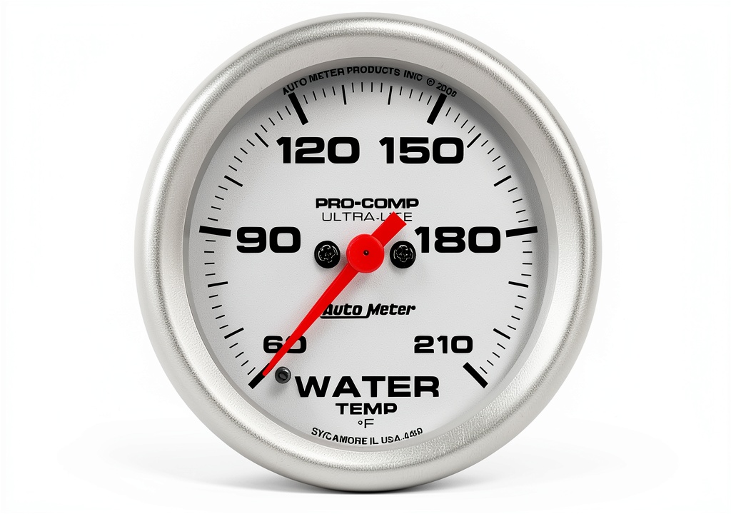 Auto Meter Ultra-Lite gauge installed in a performance vehicle dashboard