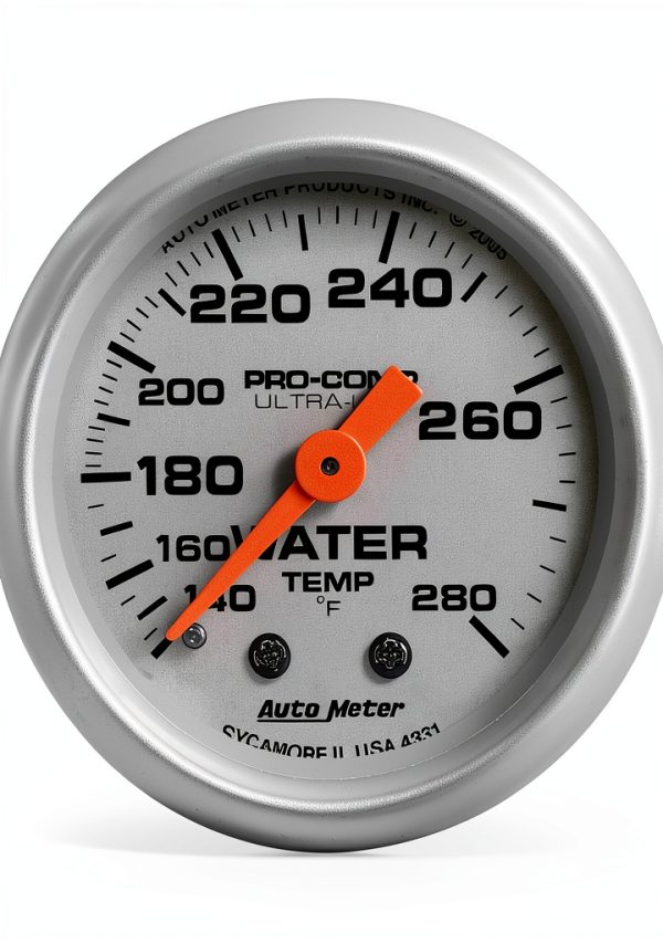 Auto Meter Ultra-Lite Mechanical Water Temp Gauge Model 4331 2 1/16"-1