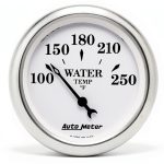 Water Temperature Gauge AUTO METER 1638 White with Incandescent Dial-0