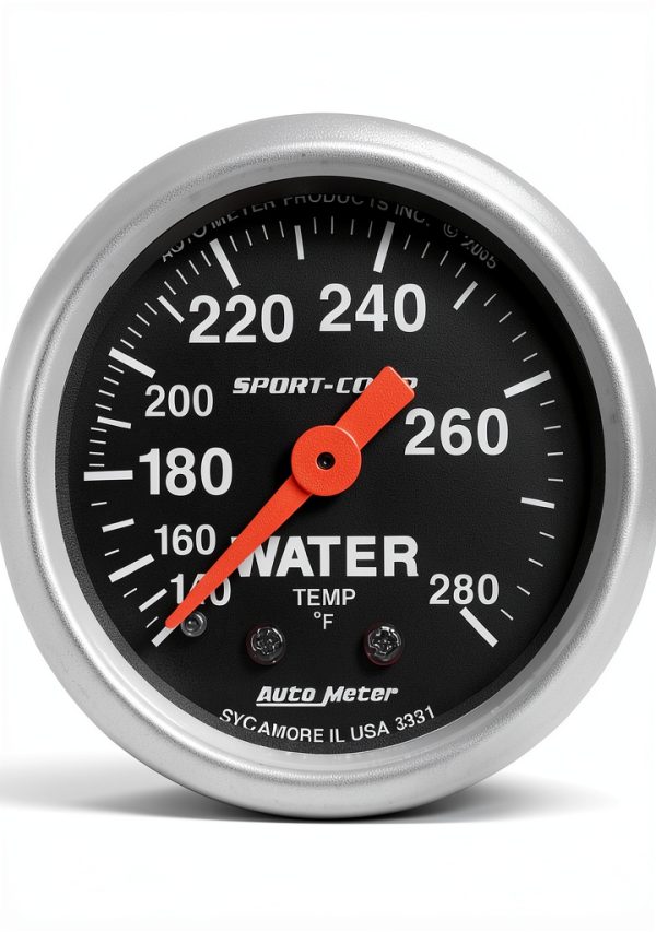 Auto Meter Water Temp Gauge 3331 Sport-Comp Incandescent Dial-0