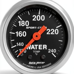 Water Temperature Gauge Auto Meter 3333 Incandescent Dial 1/2 NPT-0