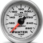 Auto Meter Water Temperature Gauge Stainless Steel 4955 Model-0