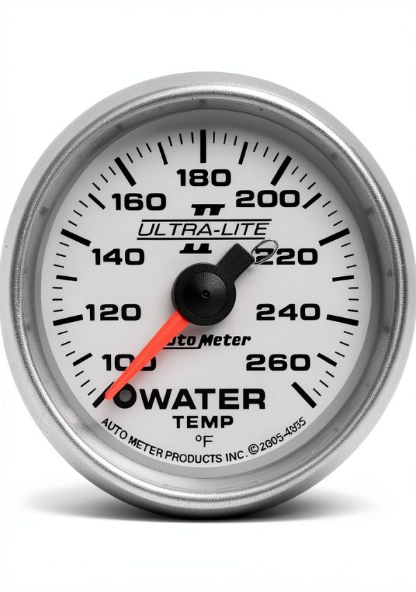 Auto Meter Water Temperature Gauge Stainless Steel 4955 Model-0