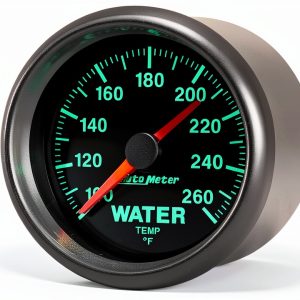 Electric Water Temperature Gauge Auto Meter 3855 GS with Green LED-0