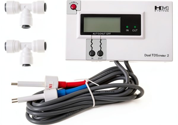 HM Digital Commercial In-Line Dual TDS Monitor Dual-Range 0-9990 ppm-0