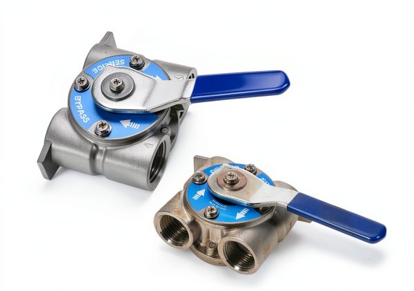 Rendroz 3/4" NPT Steel Bypass Valve Fits Fleck Heads, Replaces 60040SS-5