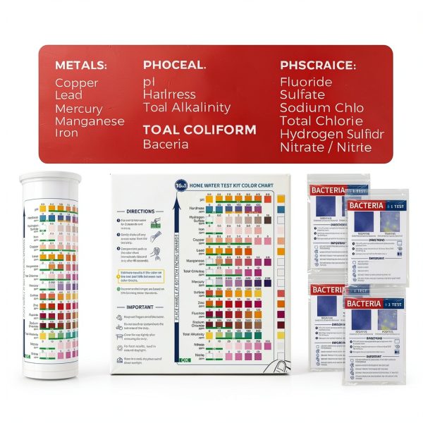 Water Testing Kit 17-in-1 with 100 Strips & 4 Bacteria Tests HEVEIS-2