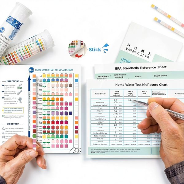 Water Testing Kit 17-in-1 with 100 Strips & 4 Bacteria Tests HEVEIS-4