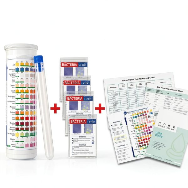 Water Testing Kit 17-in-1 with 100 Strips & 4 Bacteria Tests HEVEIS-1