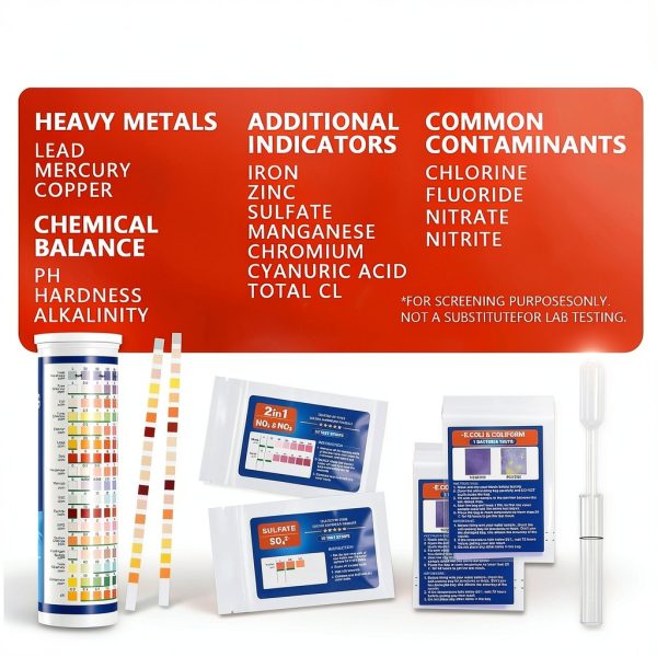 23-in-1 Home Drinking Water Testing Kit - 155 Strips,Tap and Well Water Test Kit for Hardness, Lead, Iron, Copper, Chlorine, Fluoride-3