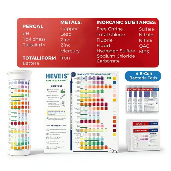 21 in 1 Water Test Kit HEVEIS - 120 Strips and 4 Bacteria Tests-2