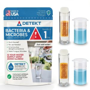 #1 Bacteria in Water Test Kit by Detekt® – Detect Bacteria, Mold, Fungus in Drinking, Tap or Well Water – Choose Made-in-USA – Results in 24 Hrs – More Than Coliform/E. Coli (1 Kit = 2 Tests)-0
