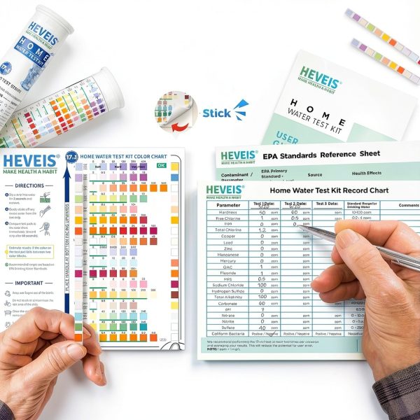 21 in 1 Water Test Kit HEVEIS - 120 Strips and 4 Bacteria Tests-4