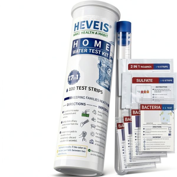 21 in 1 Water Test Kit HEVEIS - 120 Strips and 4 Bacteria Tests-0